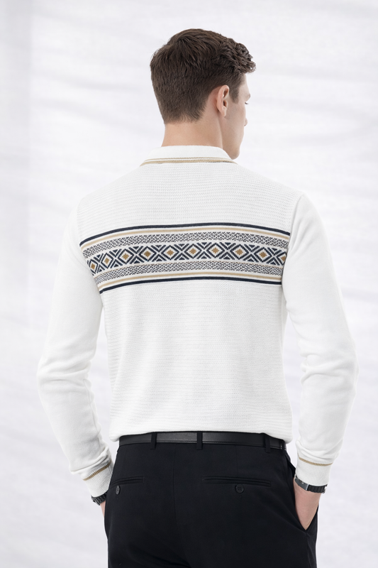 WHITE RICH DESIGN T-SHIRT