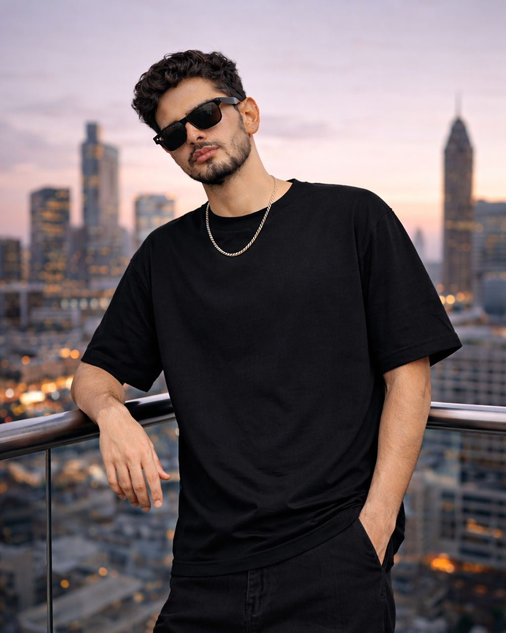 PLAIN BLACK OVERSIZED T SHIRT