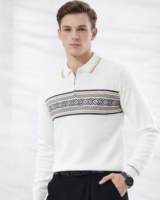 WHITE RICH DESIGN T-SHIRT