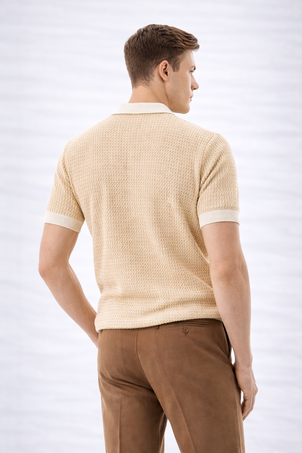 BEIGE COLOR POLO T-SHIRT