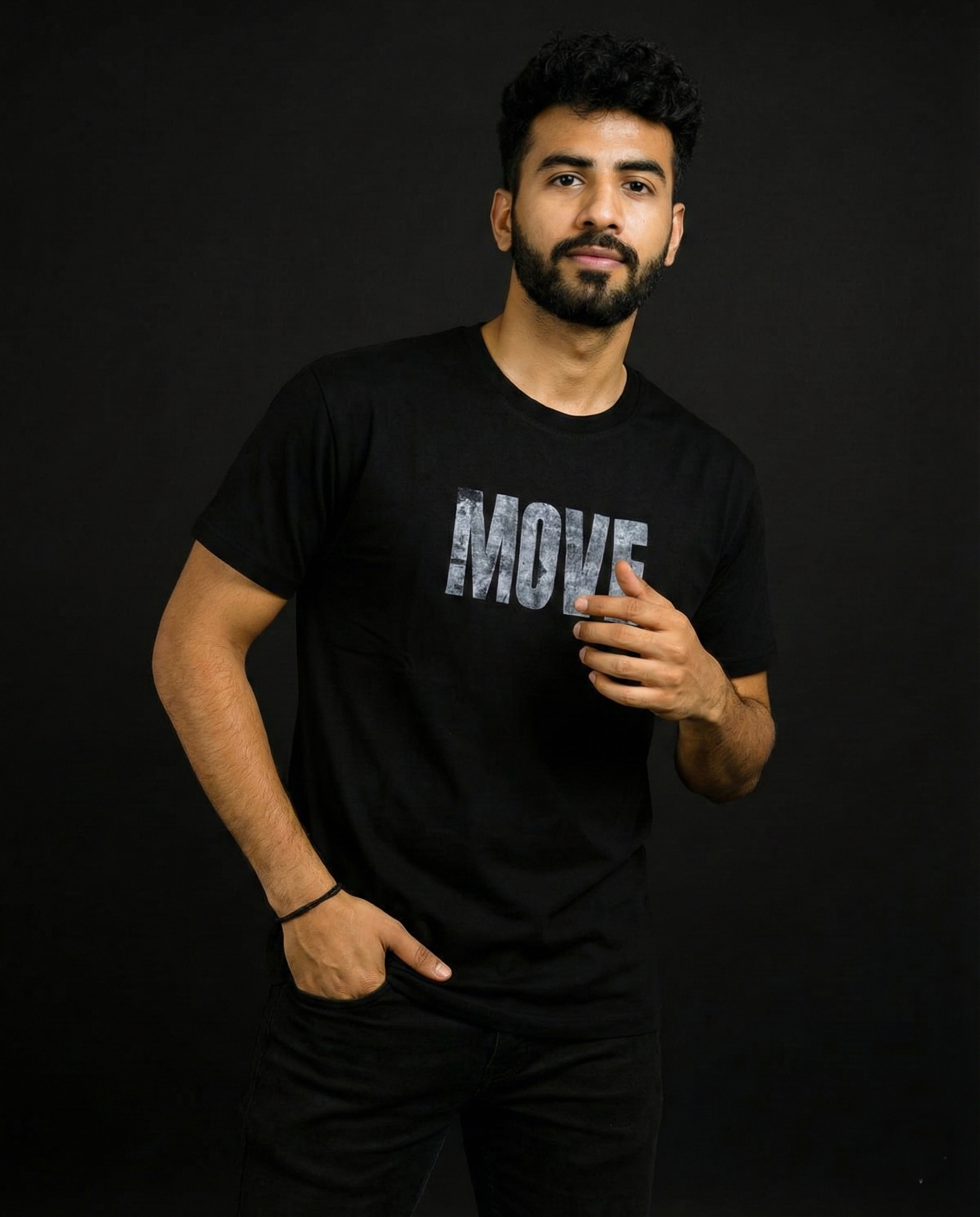 Black Move Digital Print T-shirt