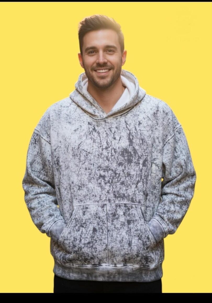 White Acid Wash Hoodie