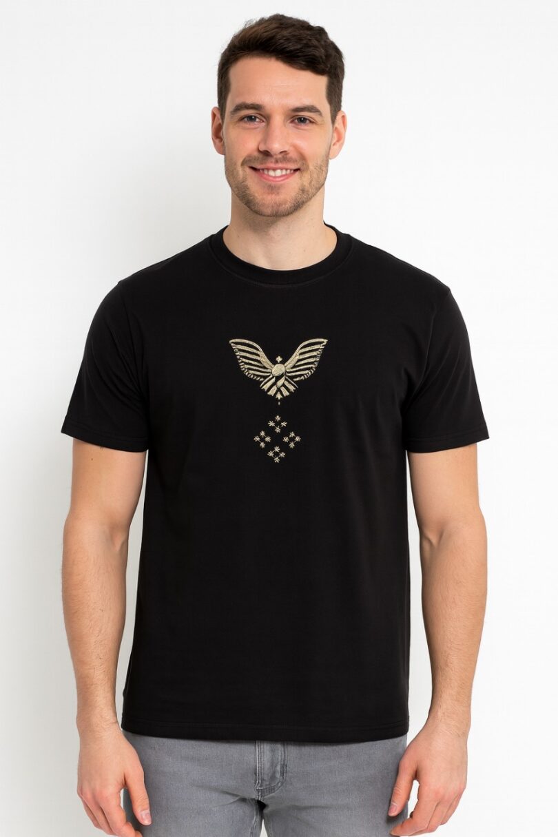 Black Best Embroidery Work T-shirt