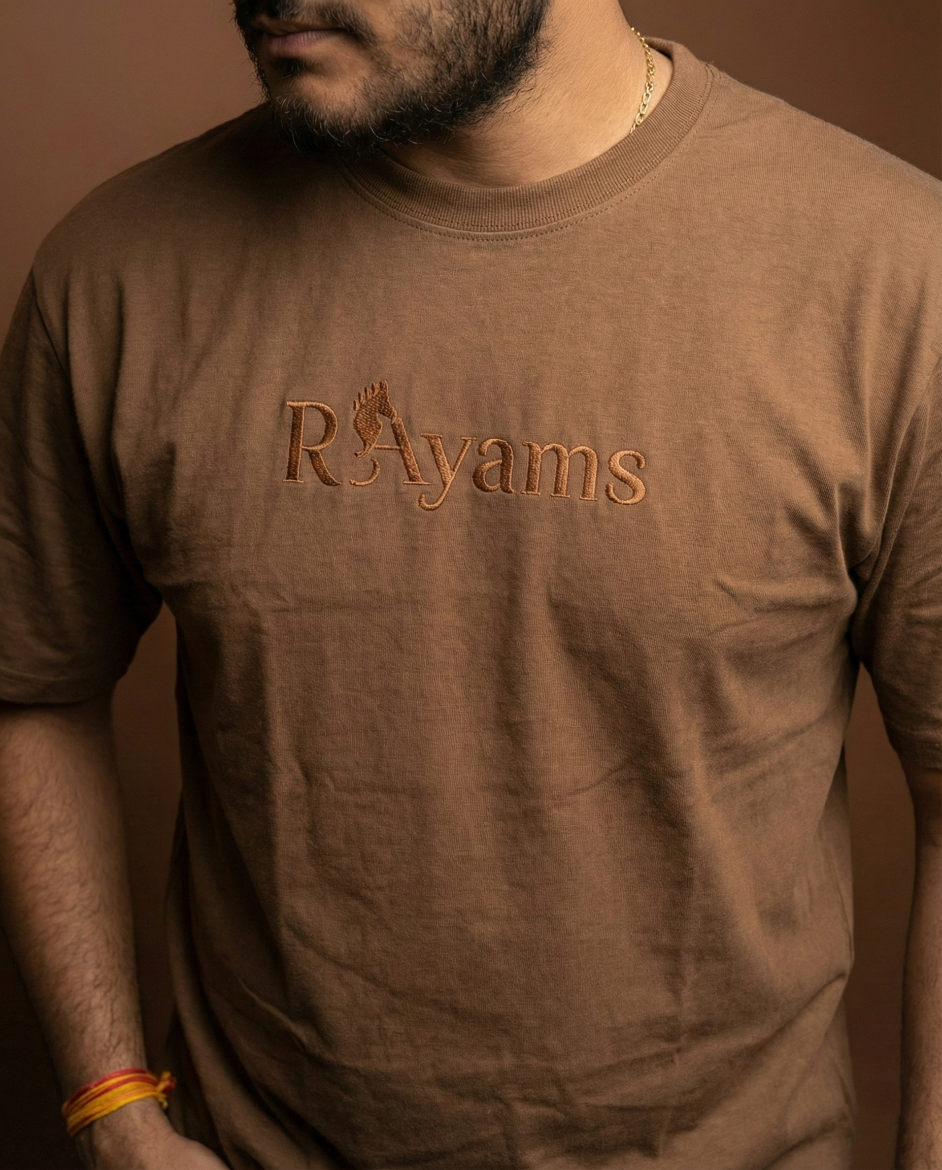 Brown Best Embroidery Work T-shirt - Image 2