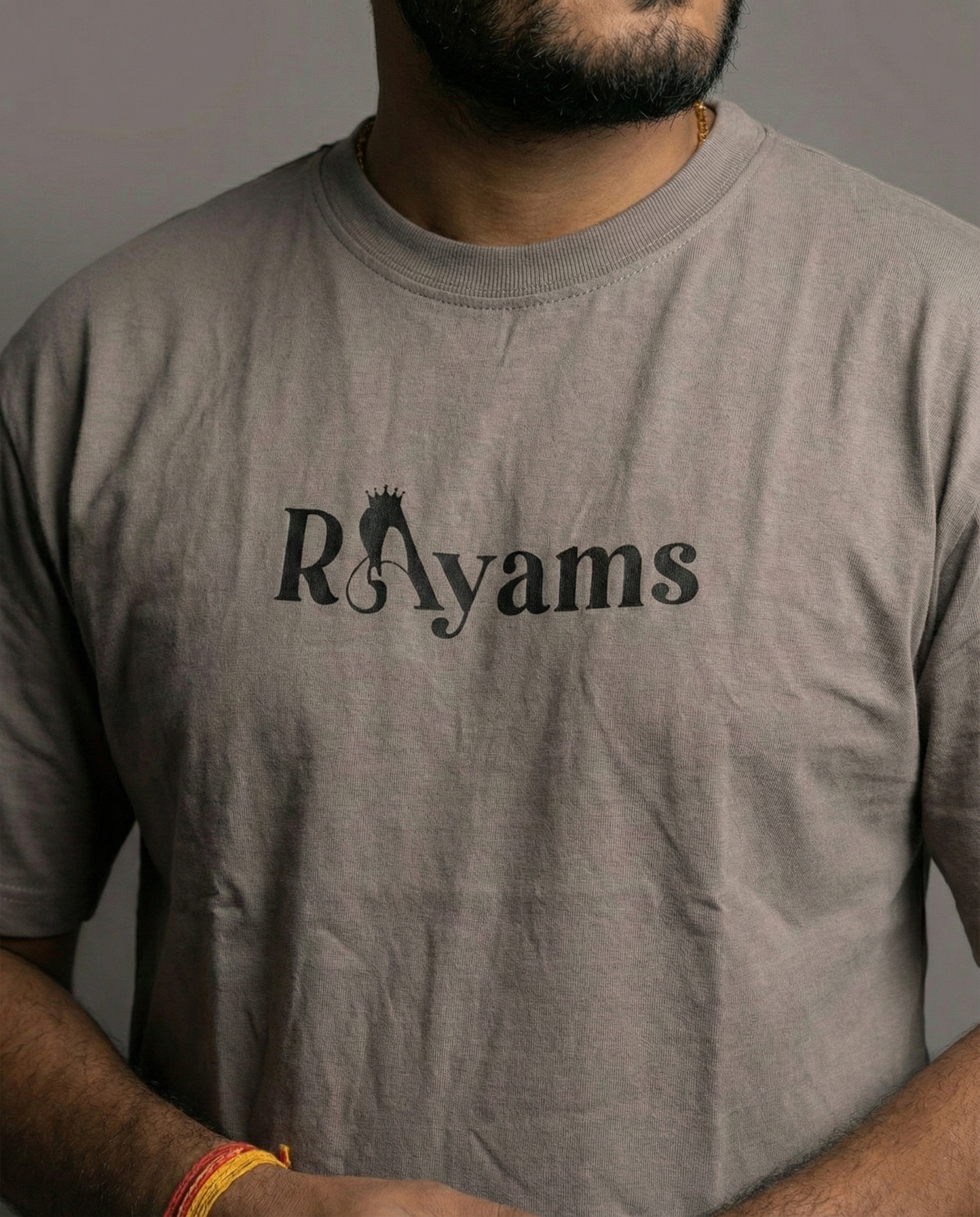 Gray Best Embroidery Work T-shirt - Image 2